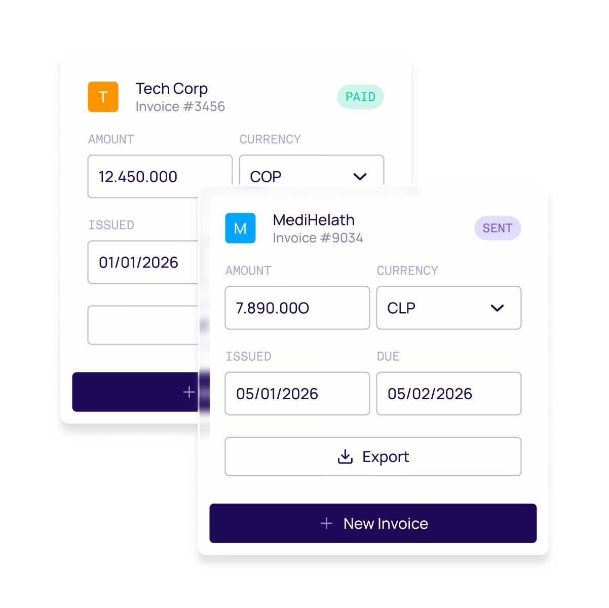 AKUA Billing & Invoicing engine dashboard showing automated invoice management