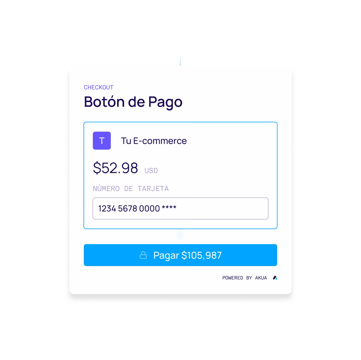 Akua Checkout interface showing seamless payment experience