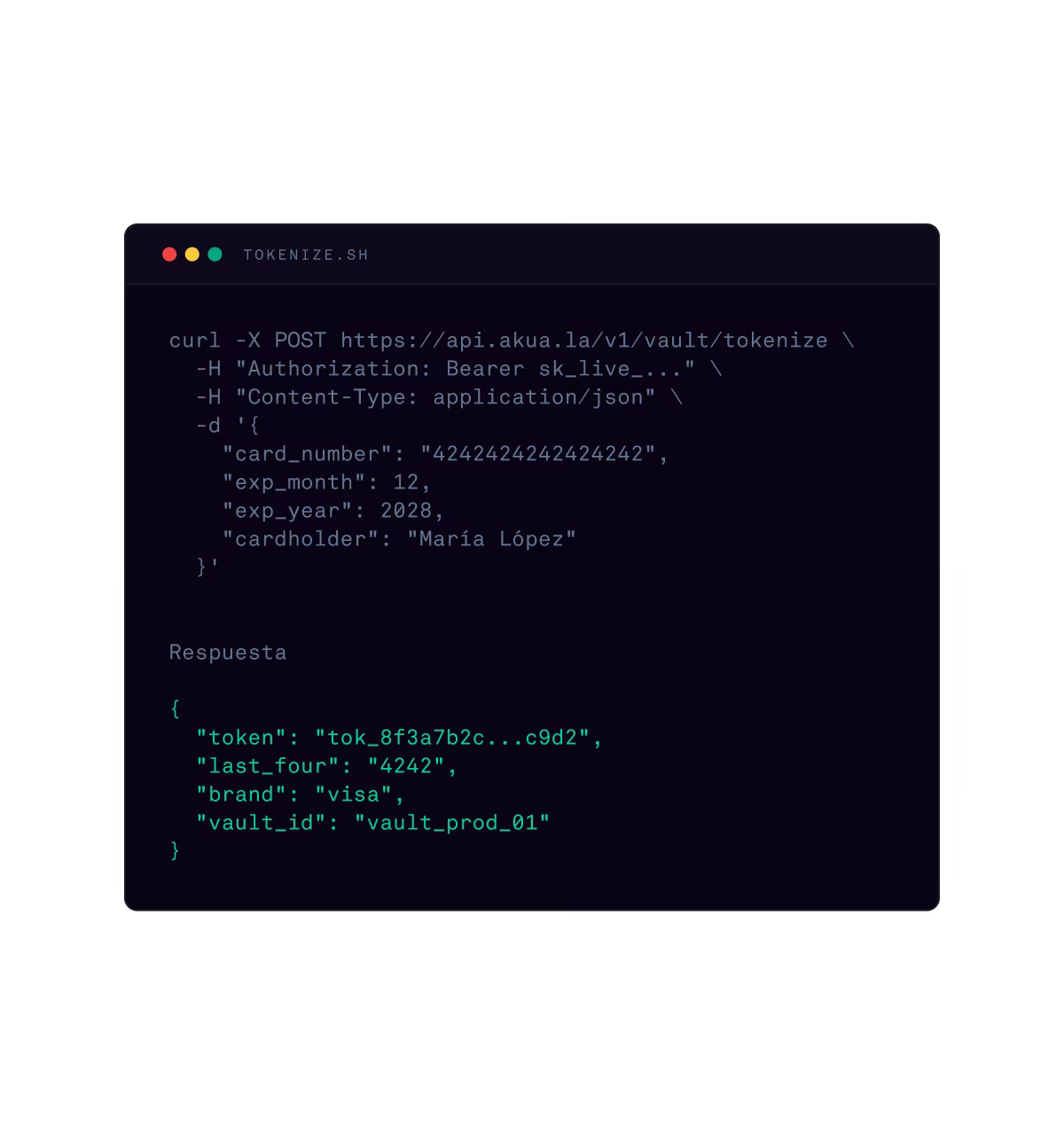 PCI Vault API integration